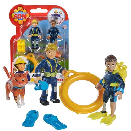 Auswahl: Simba - Feuerwehrmann Sam Figuren Set - Doppelpack mit Tier - Serie 4 - Actionfigur Norman Steele Penny (Penny; Jodie; Lion) von Fireman Sam