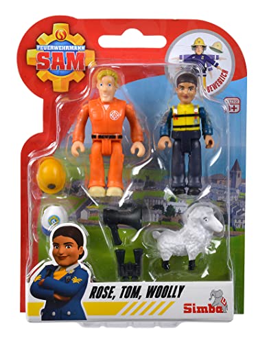 Auswahl: Simba - Feuerwehrmann Sam Figuren Set - Doppelpack mit Tier - Serie 4 - Actionfigur Norman Steele Penny (Rose; Tom; Woolly) von Fireman Sam