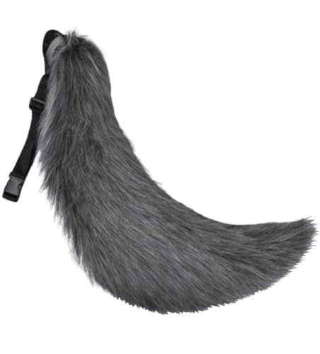 トクとユウ Fuchs Wolf Kunstfellschwanz Plüsch Tierschwanz Cosplay Tier Zubehör Halloween Party Kostüm Zubehör 70 cm (Grau) von トクとユウ