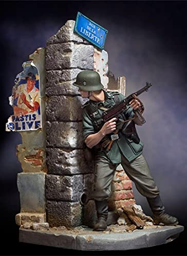 Goodmoel 1/18 WWII Deutscher Soldat Resin Soldier Model Kit Unmontierte und unbemalte Miniaturen (mit Szene) //Ac1-54 von 通用