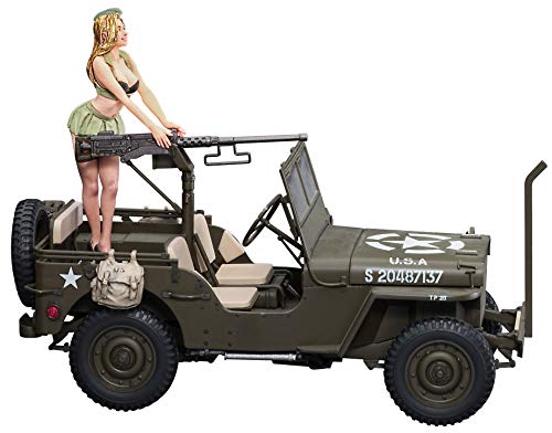 1/24 4x4 Truck mit M2 Maschinengewehr und Blonder Frau von Hasegawa
