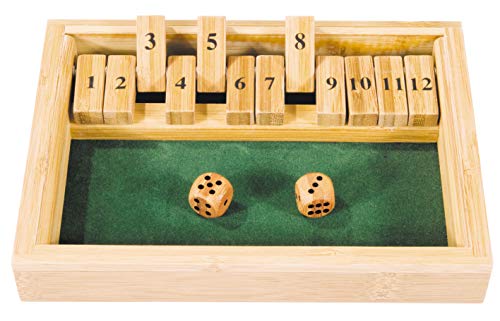 Klappenspiel Bambus Shut the box Holz Würfelspiel von -
