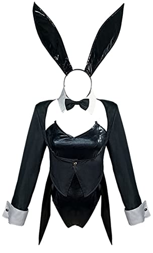 My Dress-Up Darling Kitagawa Marin Bunny Girl Cosplay Kostüm Sexy Bodysuit Kaninchen Kleid Anzug (Sonderangefertigt, Schwarz) von 通用