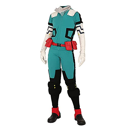 My Hero Academia Cosplay Kostüm, MHA Midoriya Izuku Kampfanzug Todoroki Shouto Gymnastik Uniformen Komplettes Set Trainingsanzug, Anime Cosplay Jumpsuit für Männer Würmer (L, Midoriya Izuku) von 通用