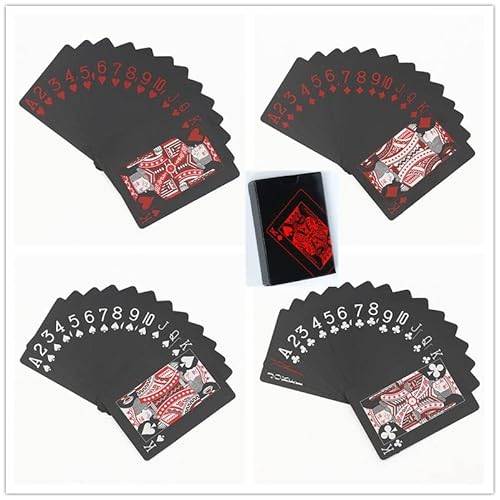 Spielkarten,54 Blatt Professionelles Kartendeck Wasserdichter Kunststoff Pokerkarten Magic Poker Karten für Familienfeiern BBQ Gatherings von 通用