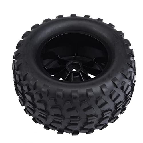 01 02 015 RC Felge und Reifen Set, High Performance 125mm Strapazierfähiges RC Laufrad Set Verschleißfest für 1/10 RC Monster Truck für HSP(Schwarzer 10-Loch-Umriss) von 01 02 015