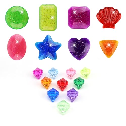 0XBIT Dive Gem Pool Spielzeug, 18 Stück Tauchspielzeug für Kinder, Tauchsteine Kinder, Tauch Edelsteine und Kristalldiamanten, für Strand-Schatzsuche und Tauchtraining 0XBIT Dive Gem Pool Spielzeug, 18 Stück Tauchspielzeug für Kinder, Tauchsteine Kinder, Tauch Edelsteine und Kristalldiamanten, für Strand-Schatzsuche und Tauchtraining von 0XBIT