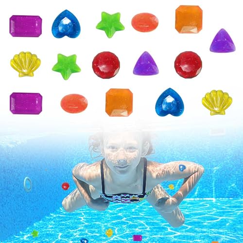 0XBIT Dive Gem Pool Spielzeug,16 Stück Tauch Spielzeug, 8 Formen Edelsteine Tauchspielzeug, Farbe Zufällig Schwimmspielzeug, für Strand-Schatzsuche und Tauchtraining 0XBIT Dive Gem Pool Spielzeug,16 Stück Tauch Spielzeug, 8 Formen Edelsteine Tauchspielzeug, Farbe Zufällig Schwimmspielzeug, für Strand-Schatzsuche und Tauchtraining von 0XBIT