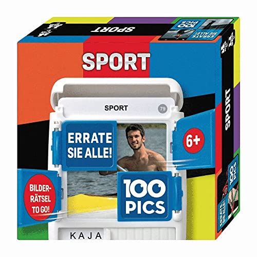 100 PICS 20208061 Quizspiel Sport, Lernspiel für die ganze Familie, Brainteaser, Reisespiel für Erwachsene und Kinder ab 6 Jahren von 100 PICS