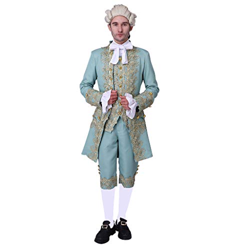 18th Century Herren viktorianisches Kostüm Regency Frack Gentelman Steampunk Mantel Halloween Outfits (Grün, XL) von 1791's lady