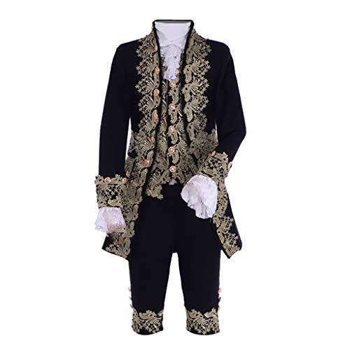 1791's lady Herren Viktorianisches Fancy Outfit 18th Century Regency Frack Weste Halloween Kostüm (XL-H: (180,3-185,4 cm)C: (116,8-121,9 cm)B: (101,6-106,7 cm)H: (111,7 cm 8-116 0,8 cm), Schwarz) von 1791's lady