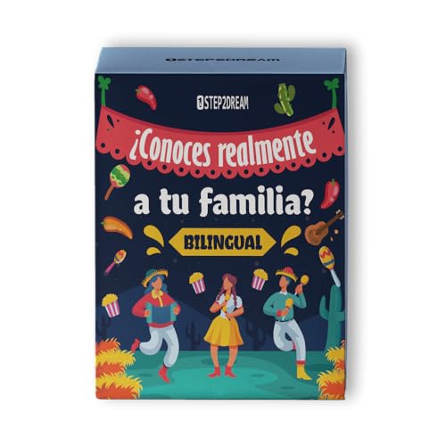 1step2dream - Spanische Familienkartenspiele | lustiges Brettspiel für die Familie | mexikanische Spiele | zweisprachiger Gesprächsstarter für Partys 1step2dream - Spanische Familienkartenspiele | lustiges Brettspiel für die Familie | mexikanische Spiele | zweisprachiger Gesprächsstarter für Partys von 1step2dream
