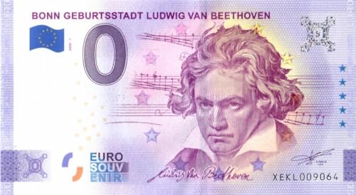 0 Euro Schein Deutschland · Bonn · Ludwig Van Beethoven · Anniversary · Souvenir o Null € Banknote von 2 EURO COMMEMORATIVI