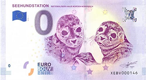 0 Euro Schein Deutschland 2018 · Seehundstation Norddeich I · Souvenir o Null € Banknote EuroSchein von 2 EURO COMMEMORATIVI