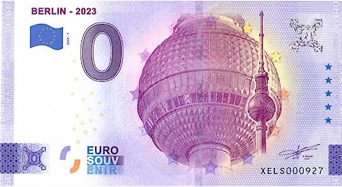 0 Euro Schein Deutschland · Berlin · Fernsehturm · Alexanderplatz · Souvenir o Null € Banknote von 2 EURO COMMEMORATIVI