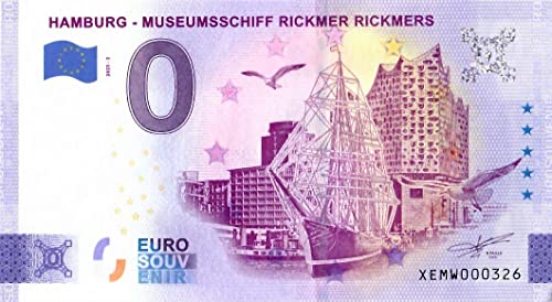 0 Euro Schein Deutschland · Hamburg - Museumsschiff Rickmer Rickmers · Souvenir o Null € Banknote von 2 EURO COMMEMORATIVI