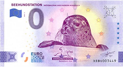 0 Euro Schein Deutschland · Seehundstation III · Souvenir o Null € Banknote von 2 EURO COMMEMORATIVI