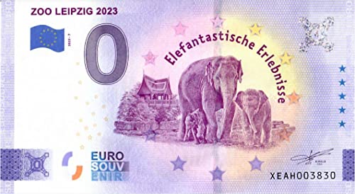 0 Euro Schein Deutschland · Zoo Leipzig VII · Elefantastische Erlebnisse · Souvenir o Null € Banknote von 2 EURO COMMEMORATIVI