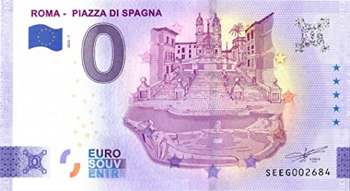 0 Euro Schein Italien · Rom · Piazza di Spagna · Souvenir o Null € Banknote von 2 EURO COMMEMORATIVI