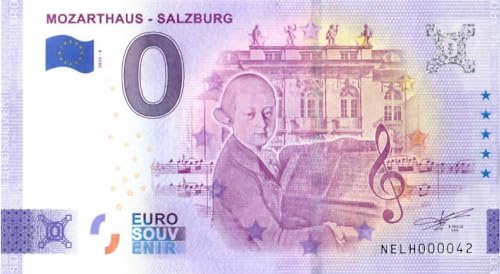 0 Euro Schein Österreich 2023 · Mozarthaus Salzburg IV · Souvenir o Null € Banknote von 2 EURO COMMEMORATIVI
