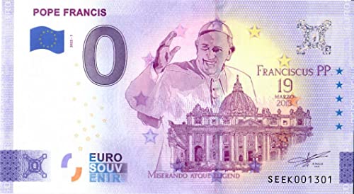 0 Euro Schein Italien · Papst Franziskus · Pope Francis · Souvenir Null € Banknote o von 2 EURO COMMEMORATIVI