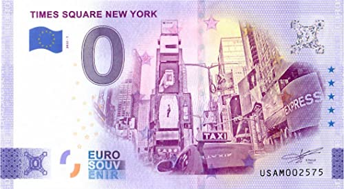 0 Euro Schein USA · New York · Times Square · Souvenir o Null € Banknote € von 2 EURO COMMEMORATIVI