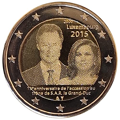 2 Euro Münze Luxemburg 2015 15 Jahre Thronbesteigung des Großherzogs Henri Sondermünze LU15TB23 von 2 EURO COMMEMORATIVI