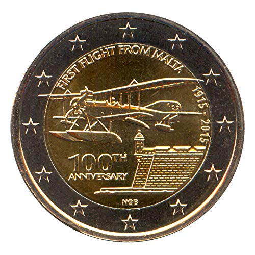 2 Euro Münze Malta 2015 Erster Flug Sondermünze Gedenkmünze MT151F10 von 2 EURO COMMEMORATIVI