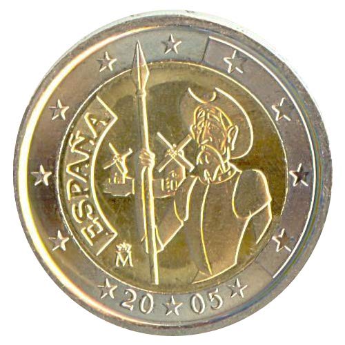 2 Euro Münze Spanien 2005 Don Quichotte Sondermünze Gedenkmünze ES05DQ13 von 2 EURO COMMEMORATIVI