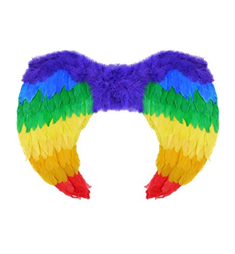 21Fashion Faltbare Engelsflügel für Damen und Mädchen, Fee, Regenbogen, Kostümzubehör, Größe M, 60 x 40 cm von 21Fashion