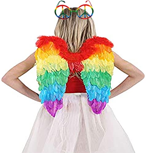 21Fashion Faltbare Feenflügel für Damen, Regenbogenfarben, Friedensbrille, Gay-Pride-Kostüm, Feenflügel + Friedensbrille OS 21Fashion Faltbare Feenflügel für Damen, Regenbogenfarben, Friedensbrille, Gay-Pride-Kostüm, Feenflügel + Friedensbrille OS von 21Fashion