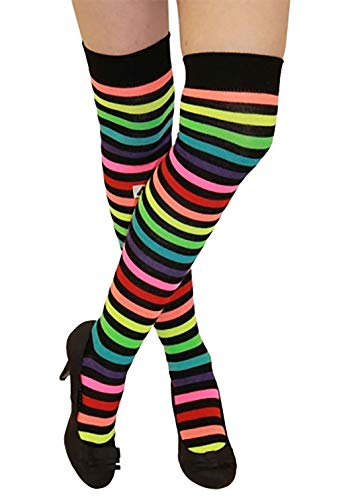 21Fashion Gay Pride Regenbogen-Schmuck, Hüte, Abzeichen, Armband, Perücke, LGBT-Parade-Party-Zubehör (mehrfarbige OTK-Socken) von 21Fashion