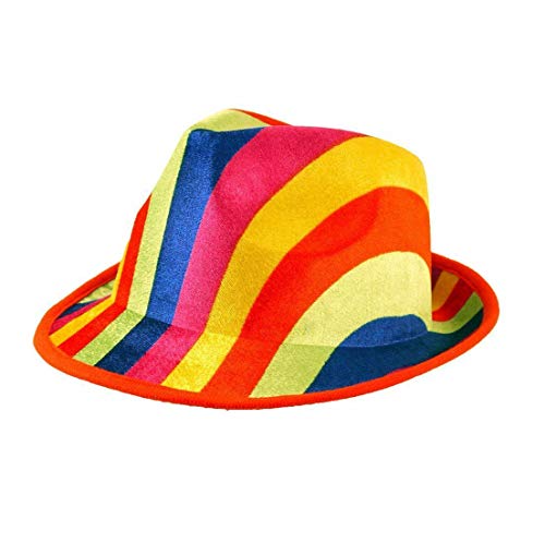 21Fashion Gay Pride Regenbogen Schmuck Hüte Abzeichen Armband Perücke LGBT Parade Party Zubehör (Rainbow Gangster Hut) von 21Fashion