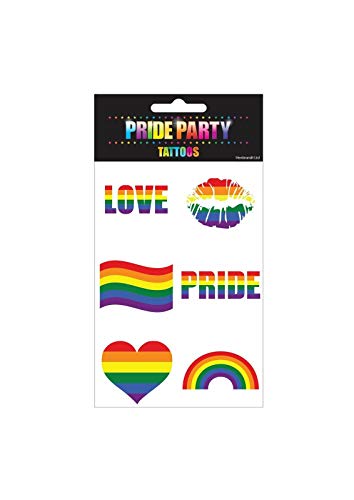 21Fashion Gay Pride Regenbogen Schmuck Hüte Abzeichen Armband Perücke LGBT Parade Party Zubehör (Rainbow Pride Tattos) von 21Fashion