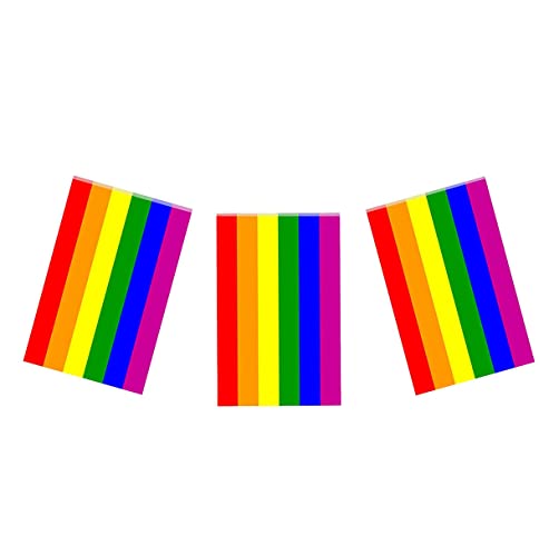 21Fashion Gay Pride Regenbogen Schmuck Hüte Abzeichen Armband Perücke LGBT Parade Party Zubehör (Regenbogen Wimpelkette) von 21Fashion