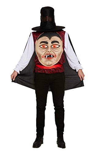 Erwachsenen-Vampir mit Jumbo-Gesicht, Rot-Schwarz, Einheitsgröße von 21Fashion