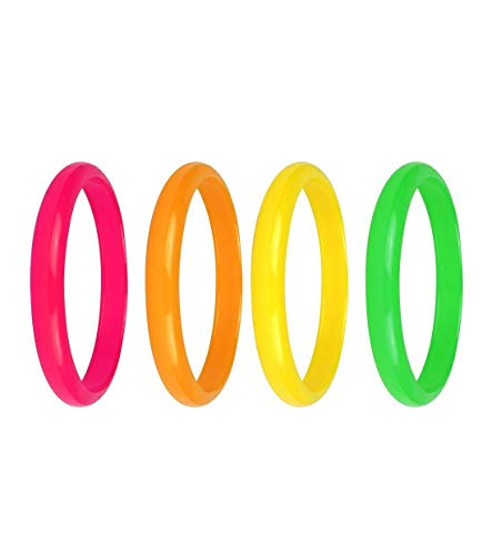 Gay Pride Regenbogen Schmuck Hüte Abzeichen Armband Perücke LGBT Parade Party Zubehör (Neon Armreifen 4 Stück) von 21Fashion