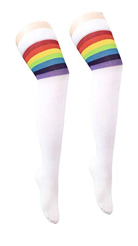 Gay Pride Regenbogen Schmuck Hüte Abzeichen Armband Perücke LGBT Parade Party Zubehör (Rainbow Reffree Sock) von 21Fashion