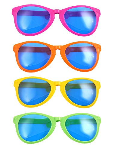Herren-Sonnenbrille für Junggesellinnenabschied, Erwachsene, Gay Pride, Nerd, Party, Cosplay, Zubehör, 4 x sortierte Riesenbrillen, Einheitsgröße von 21Fashion