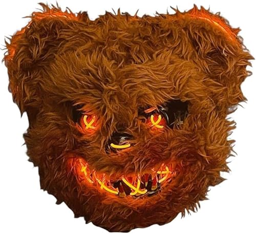 23GUANYI Halloween Maske LED Horror Maske für Cosplay Halloween Party (Braun) von 23GUANYI