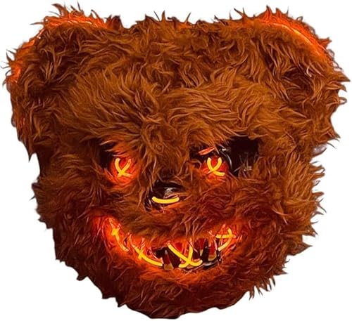 23GUANYI Halloween Maske LED Horror Maske für Cosplay Halloween Party (Orange) von 23GUANYI