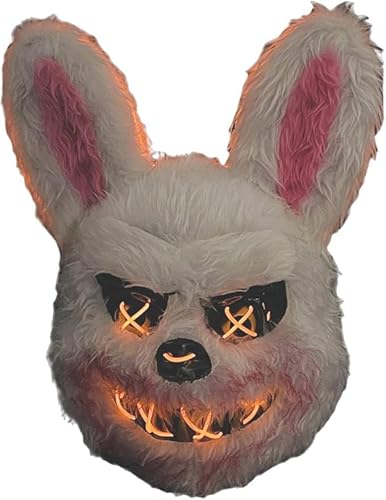23GUANYI Halloween Maske LED Horror Maske für Cosplay Halloween Party (Weiß) von 23GUANYI
