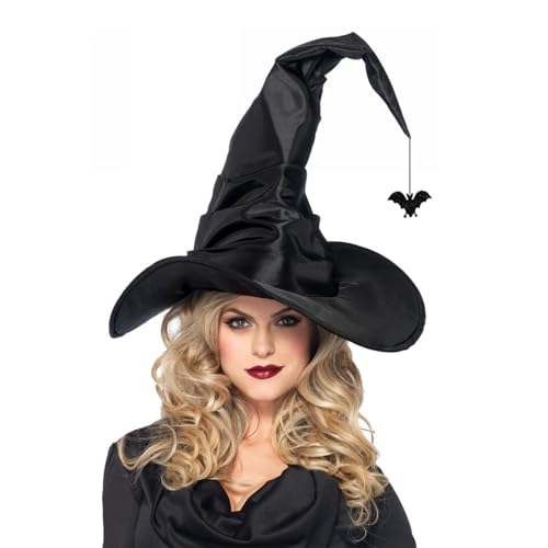 23GUANYI Hexenhut Damen Schwarzer Großer Hexenhut mit Fledermaus-Anhänger, Karneval Kostüm Damen Hexen Zubehör Accessoires Hexenkostüm Damen Zauberer Hut für Karneval Fasching Cosplay Mottoparty 23GUANYI Hexenhut Damen Schwarzer Großer Hexenhut mit Fledermaus-Anhänger, Karneval Kostüm Damen Hexen Zubehör Accessoires Hexenkostüm Damen Zauberer Hut für Karneval Fasching Cosplay Mottoparty von 23GUANYI