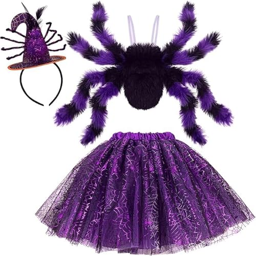 23GUANYI Kostüm Spinne Halloween Kostüm Spinne Verkleidung für Halloween Rollenspiele Party (Violett) von 23GUANYI