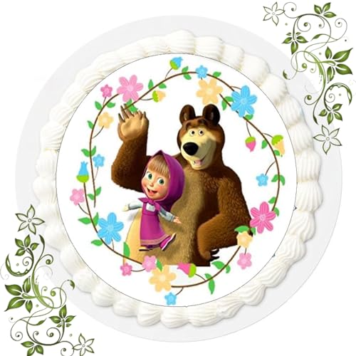 Fondant Tortenaufleger Tortenbild Geburtstag Mascha und er Bär AMA 30 von 24