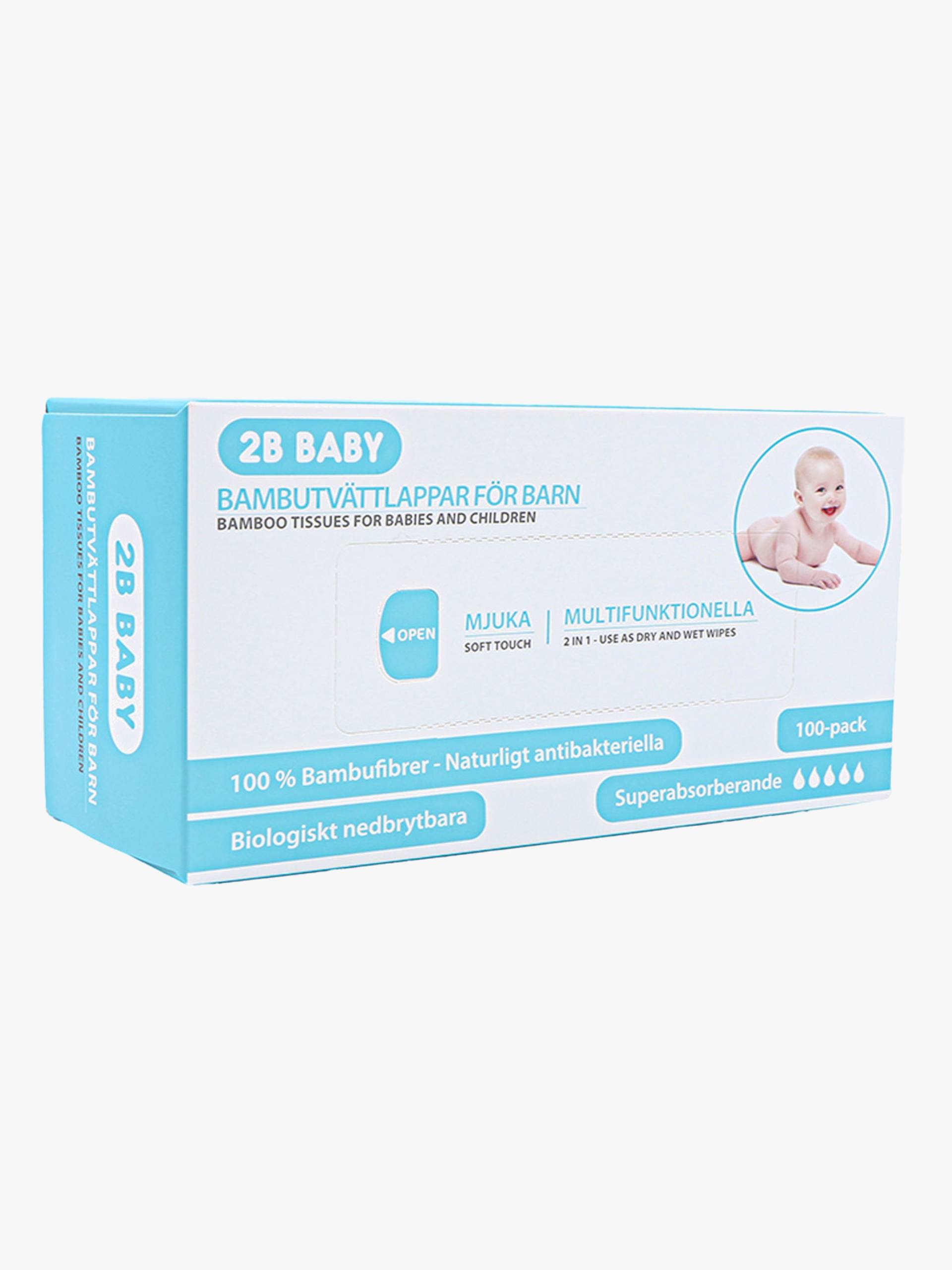 2B Baby Waschlappen Bambus 100er-Pack, Weiß 2B Baby Waschlappen Bambus 100er-Pack, Weiß von 2B Baby