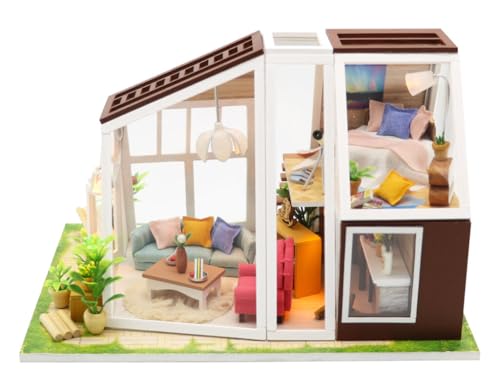 2Kids Toys Miniaturhaus – Jitřenkas Werkstatt, 23,5 x 17 x 15 cm, mit LED-Beleuchtung & Zubehör, Bastelset für Kinder ab 14 Jahren – inkl. Anleitung, lehrreich & dekorativ von 2Kids Toys