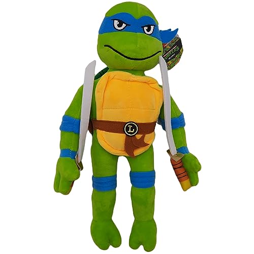 2iX - Teenage Mutant Ninja Turtles Mutant Mayhem - 32 cm Kuscheltier - Plüschfigur zum Kuscheln und Spielen, tolles Geschenk für TMNT-Fans ab 3 Jahren (Leonardo) von 2iX