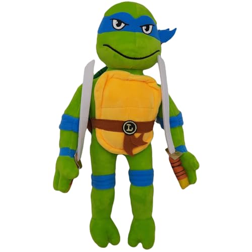 2iX - Teenage Mutant Ninja Turtles Mutant Mayhem - 32 cm Kuscheltier - Plüschfigur zum Kuscheln und Spielen, tolles Geschenk für TMNT-Fans ab 3 Jahren (Leonardo) von 2iX