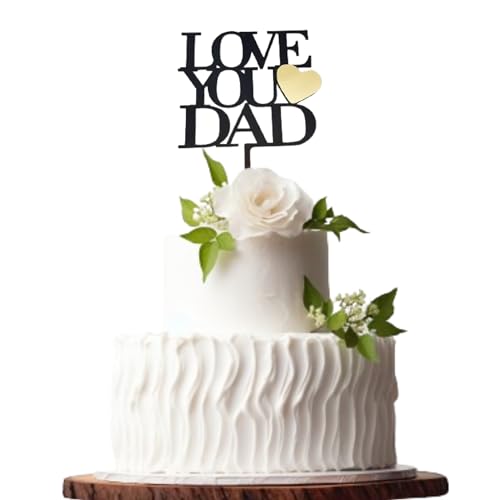 Happy Fathers Day Tortenaufsatz aus Acryl, Glitzer, Party-Dekoration, Vatertagsdekoration (schwarz 1) von 3 LITTLE DESSERTS